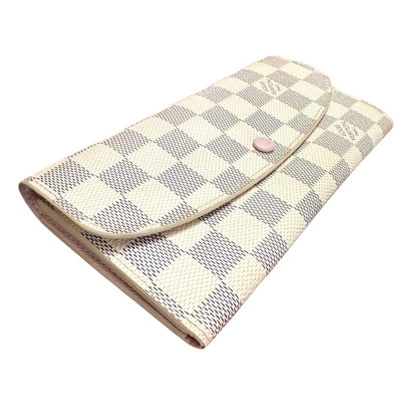 Louis Vuitton Damier Azur Ballerine Pink Leather Emilie Long Wallet - Picture 11 of 15